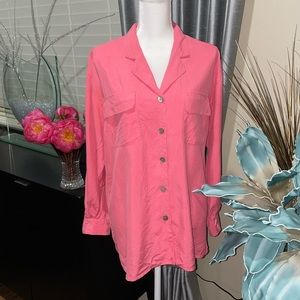 Preview collection 100% silk buttons down shirt loose fit